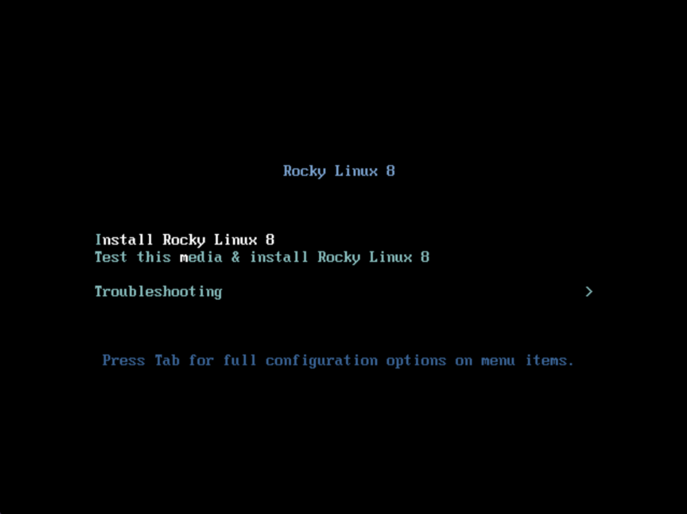 Opción de configuración de Rocky Linux