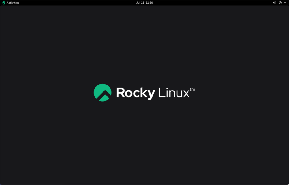 Rocky Linux GUI after installation