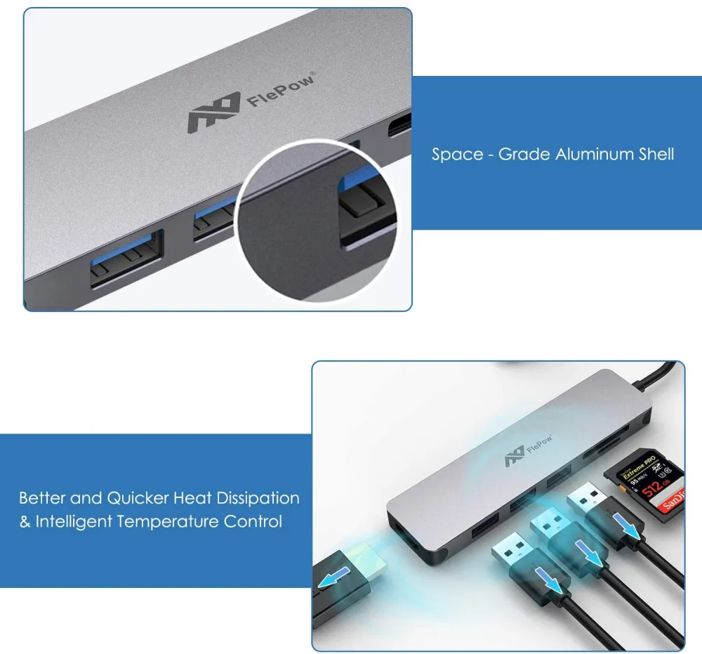 Hub USB-C FlePow 7-en-1 © FlePow