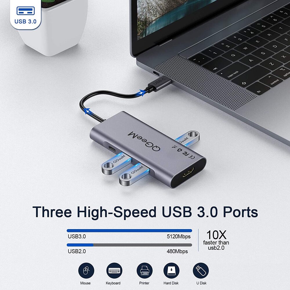 Hub USB QGeem 7-es-1 © QGeem