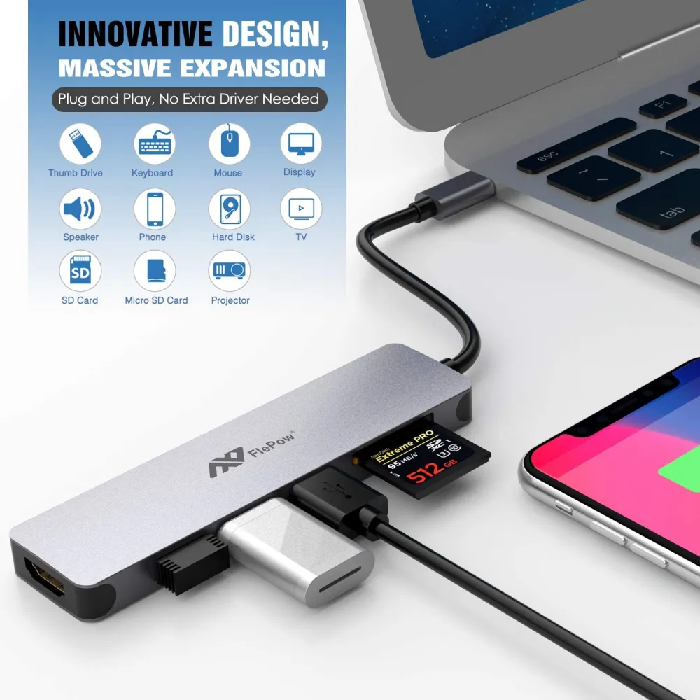 Hub USB-C FlePow 7-en-1 © FlePow